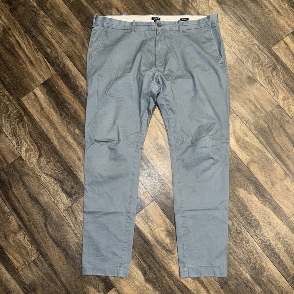 JCREW Flex Skinny Fit Chino Pants Men's Size 38x32 Light Blue Stretch Preppy